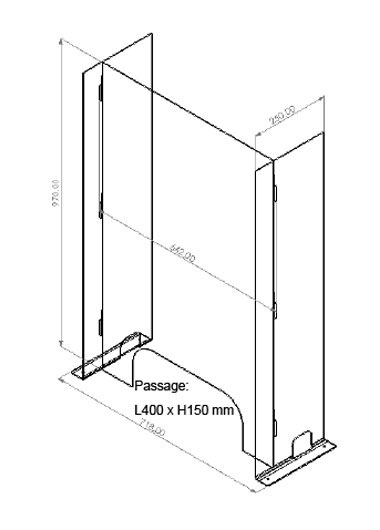 Protection plexiglas accueil en magasin