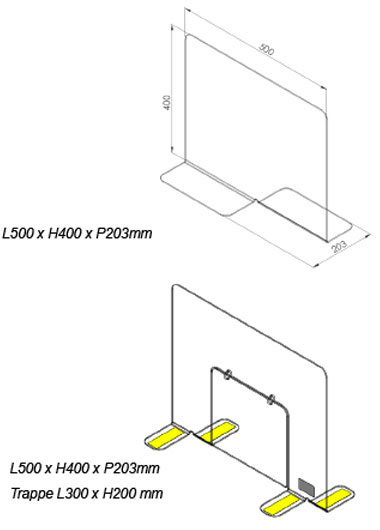 Protection plexiglas accueil en magasin